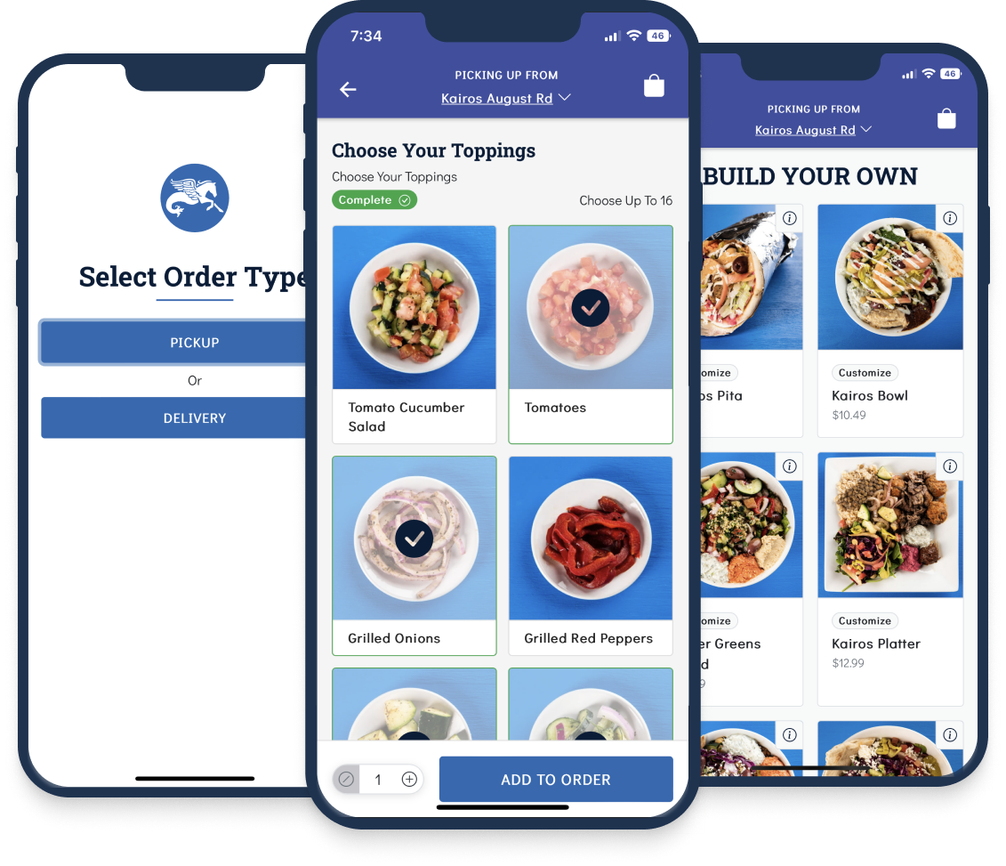 DineEngine's Kairos Mediterranean and Lunchbox implementation highlighting menu customization